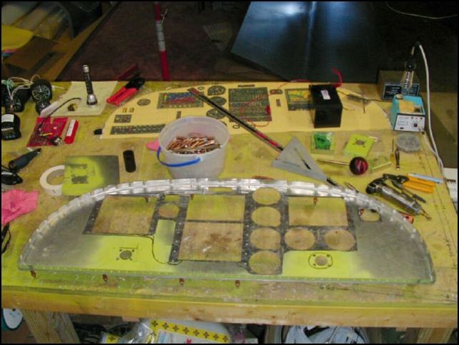 Cut out the instrument backing plate to clear all the instruments that will be installed.