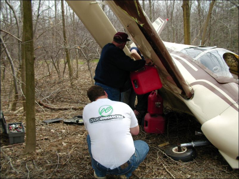 Still draining fuel from the wing tanks.