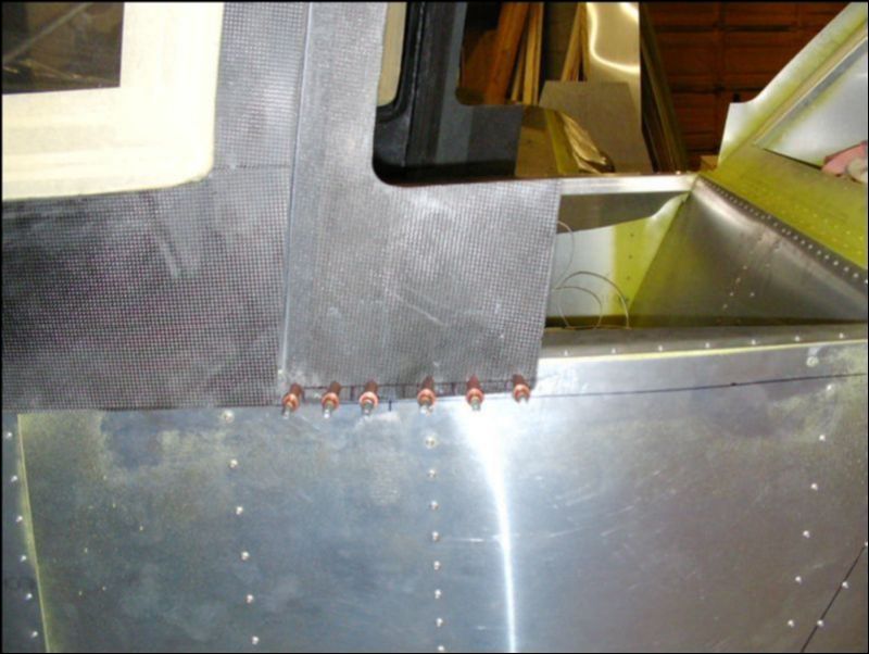 Drill and cleco the rear of the canopy to the fuselage.  This area is A4 rivets.