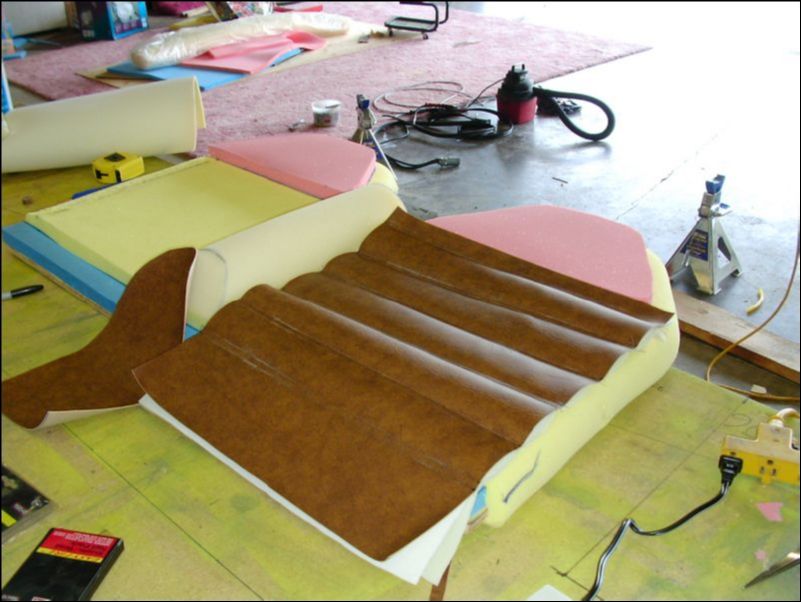 Cover the rear seat back.  We still have more work to do to complete this step.