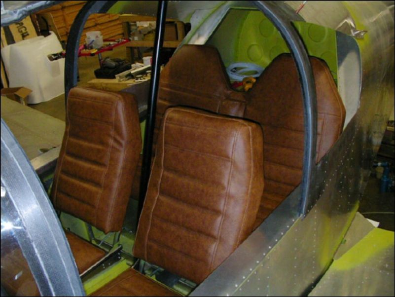 Finish covering seats and install them.