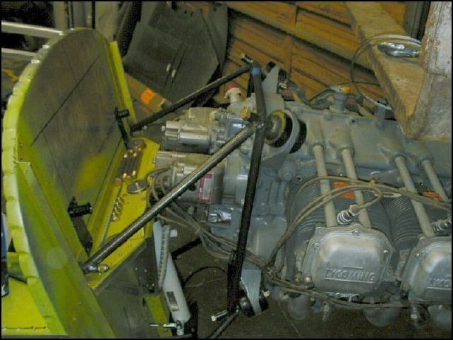 Top view of engine mount during construction