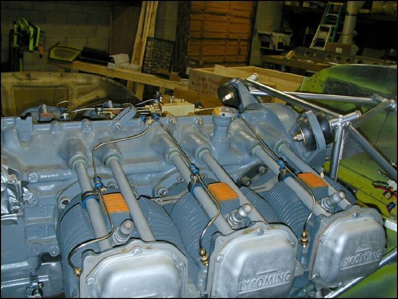 Another image of the fuel divider and injection system.