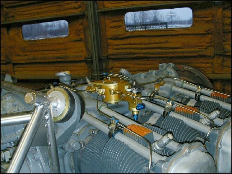 Close up of fuel divider.