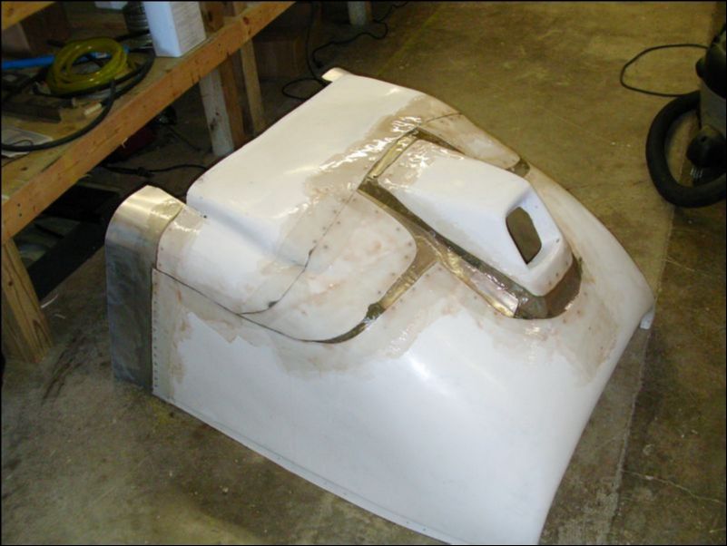 Glass over all the seams on the bottom cowling.