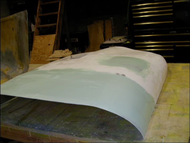 Sand putty smooth and glaze the top cowling