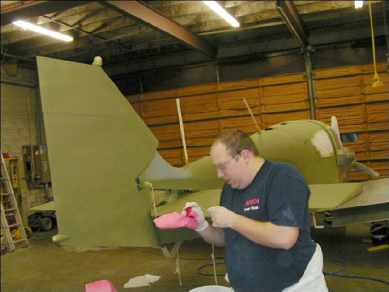 I purchased the paint and primer to complete the aircraft.  I was going to do the paint job myself but once I found out that I was going to have over $900.00 in paint I decided to hire a pro to shoot the paint.  Adam Reisenweber was kind enough to take on this project and now that he has started he might wish that he didn't hehe.