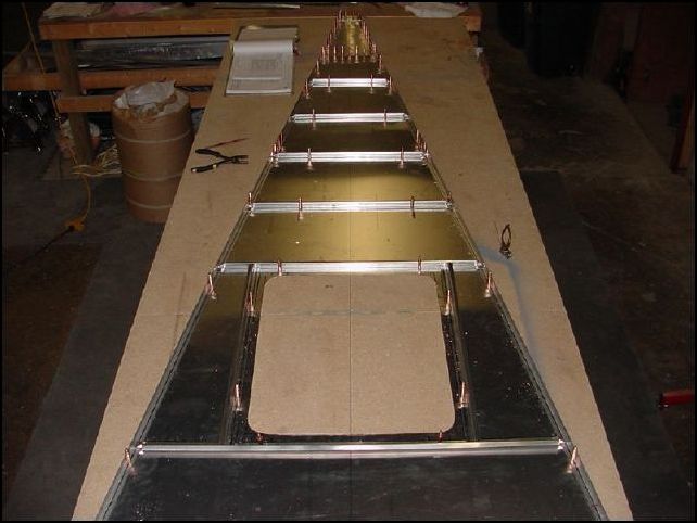 This is a picture of all Z angles in place on bottom skin