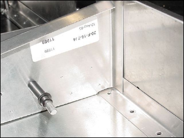 This image shows the notch I made in the gear angle to clear the standard L.  This made for a much nicer fit.