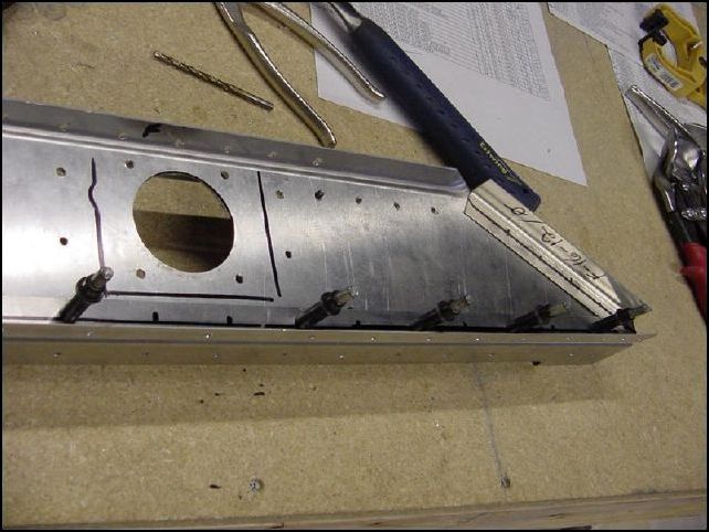 draw center line on 20-F-16-12 (angle).  mark rivet hole locations A5 P30