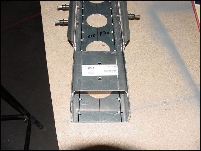 Place 20-F-16-9 (doubler) inside 20-F-16-3 (center channel).  Line up bottom.