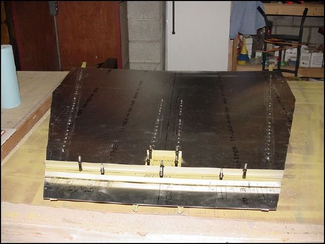 Cleco top parts in place.  DO NOT RIVET AT THIS TIME!