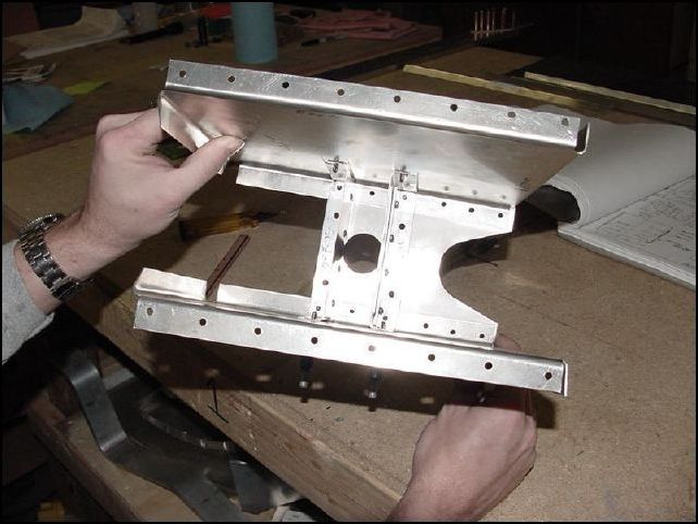 Inside view of diaphrams clecoed to side walls.