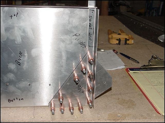 remove front upright, line up rear upright to edge of front Z.  Drill through front Z into rear upright.  Cleco as you drill. NOTE: DO NOT DRILL THE TOP THREE HOLES, these are past the wing attachment and should not be drilled!