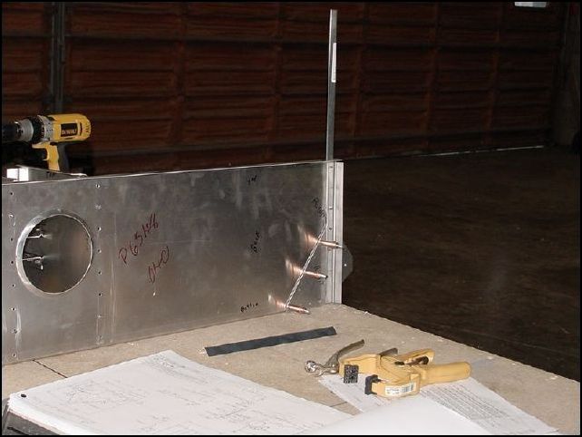 Rear and front upright clecoed in place.