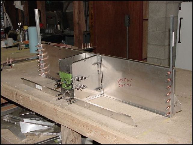 Front view of all parts up to this point clecoed in place.