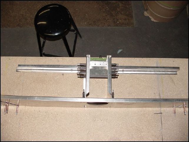 Top view of all parts up to this point clecoed in place.