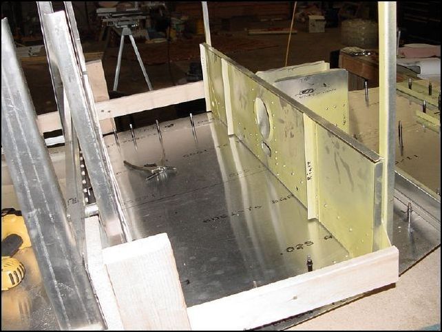 another image of front spar against the jig