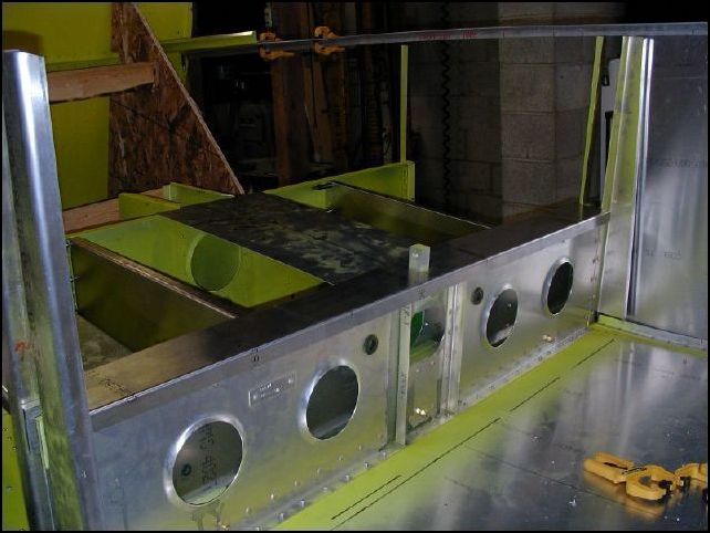 Another image of the seat panel installed over the main spar.