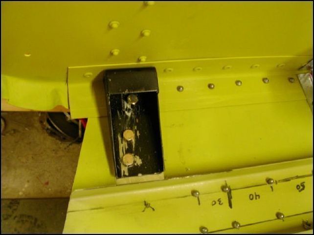 Top view of lower engine mount bolted to the cabin floor.  You may notice that my front bolt is not spaced the same as the other bolts.  This is because I wanted to make sure that the bolt was not at the edge of the lip of the firewall.