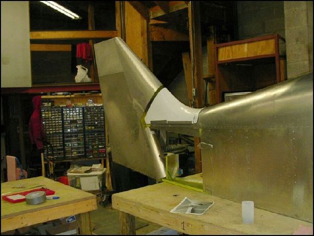 another image of the rudder attached to the fuselage