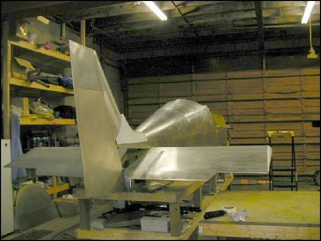 Another image of the horizontal tail and rudder attached to fuselage