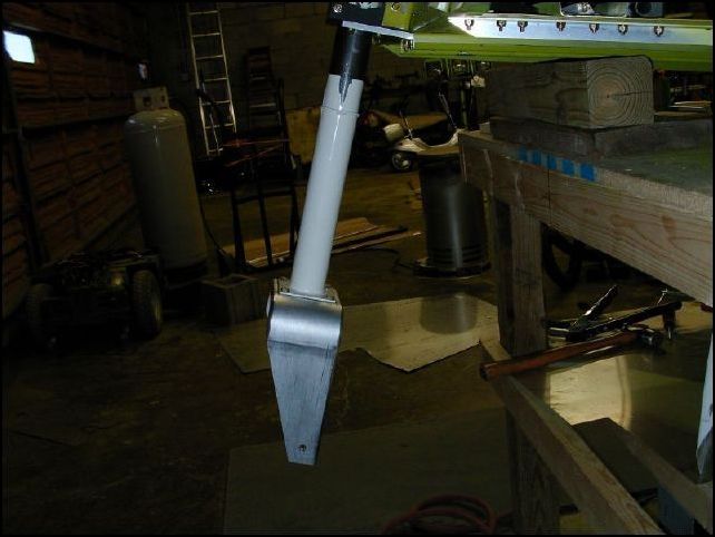 Another angle of the nose gear fork attacked to the nose gear leg.