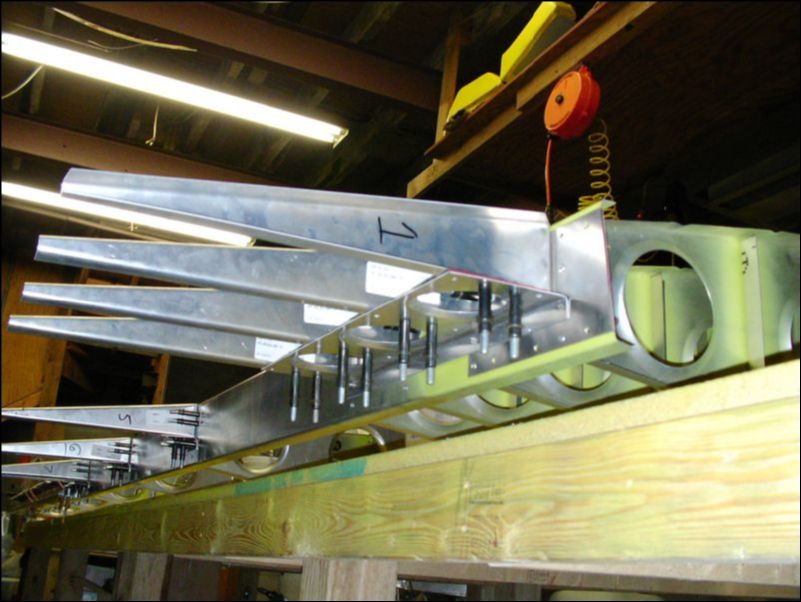 Drill and cleco riblets to rear channel over flap area