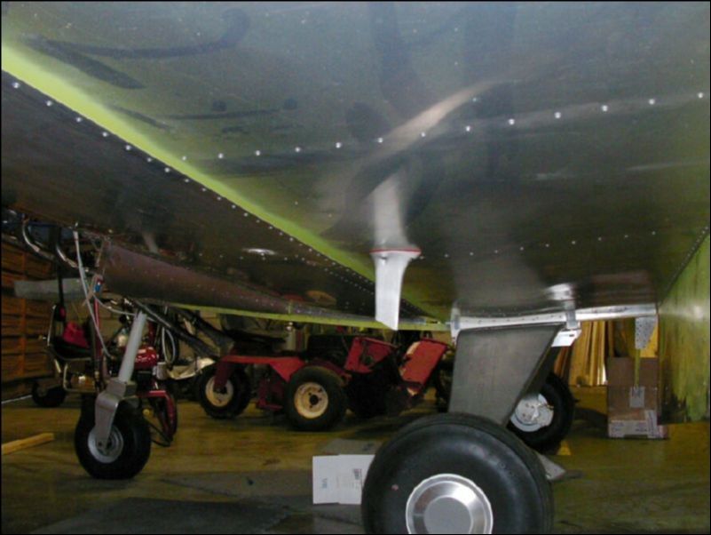View of pitot and static from under left wing.