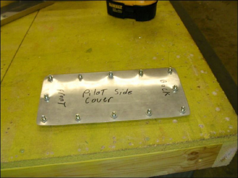 Install rivnuts in access hole cover for both wings.