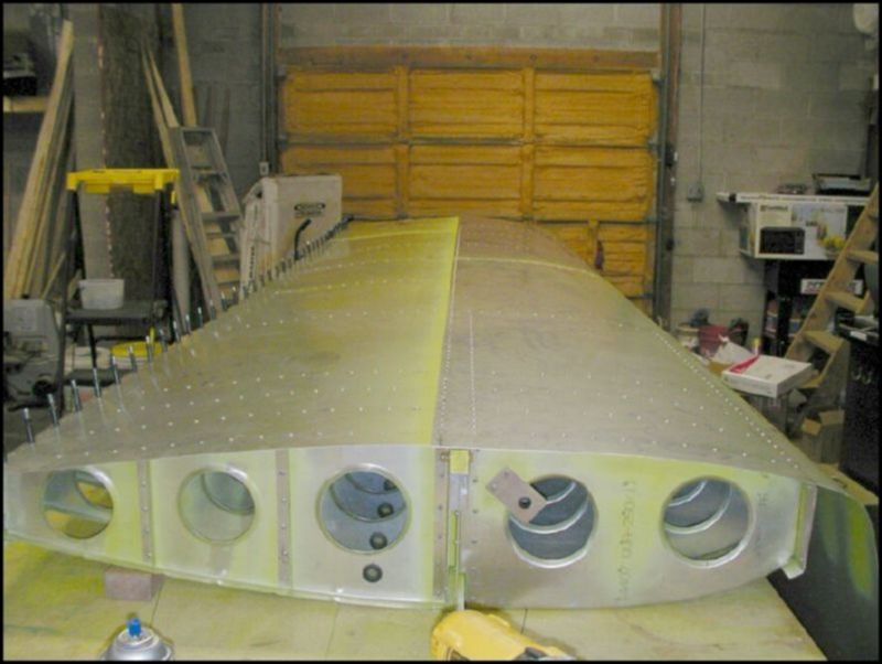 Wing is now ready to be flipped over to install wires, bellcrank, control cables, lights, etc.