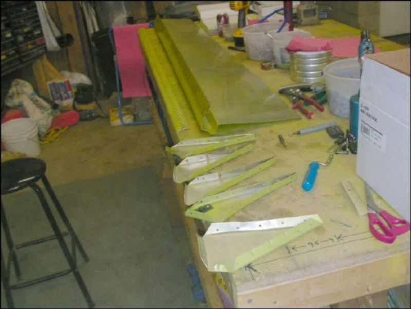 Repeat above steps for second aileron but this time I drilled the hinge BEFORE riviting the rest.  This image is the second aileron all ready to be riveted.